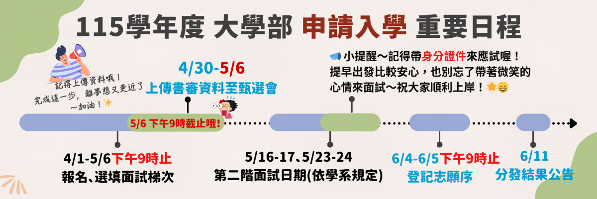 115甄選入學時程表